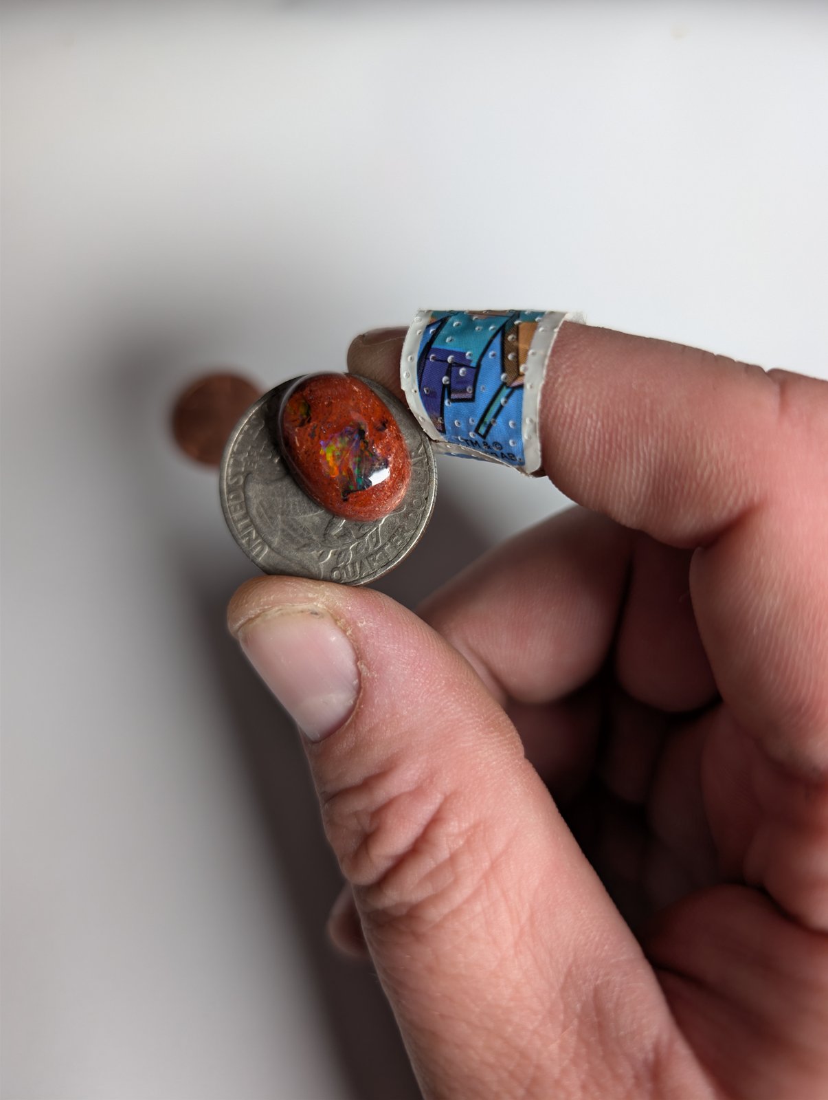 Mexican Cantera Fire Opal Cabochon — 8.65 ct - Image 2