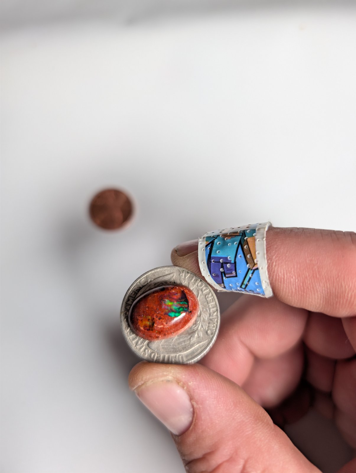 Mexican Cantera Fire Opal Cabochon — 8.65 ct - Image 3